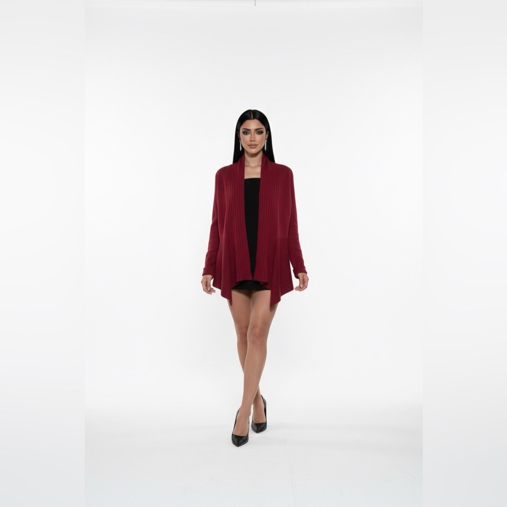 Liz Claiborne career petite p/s burgundy sweater